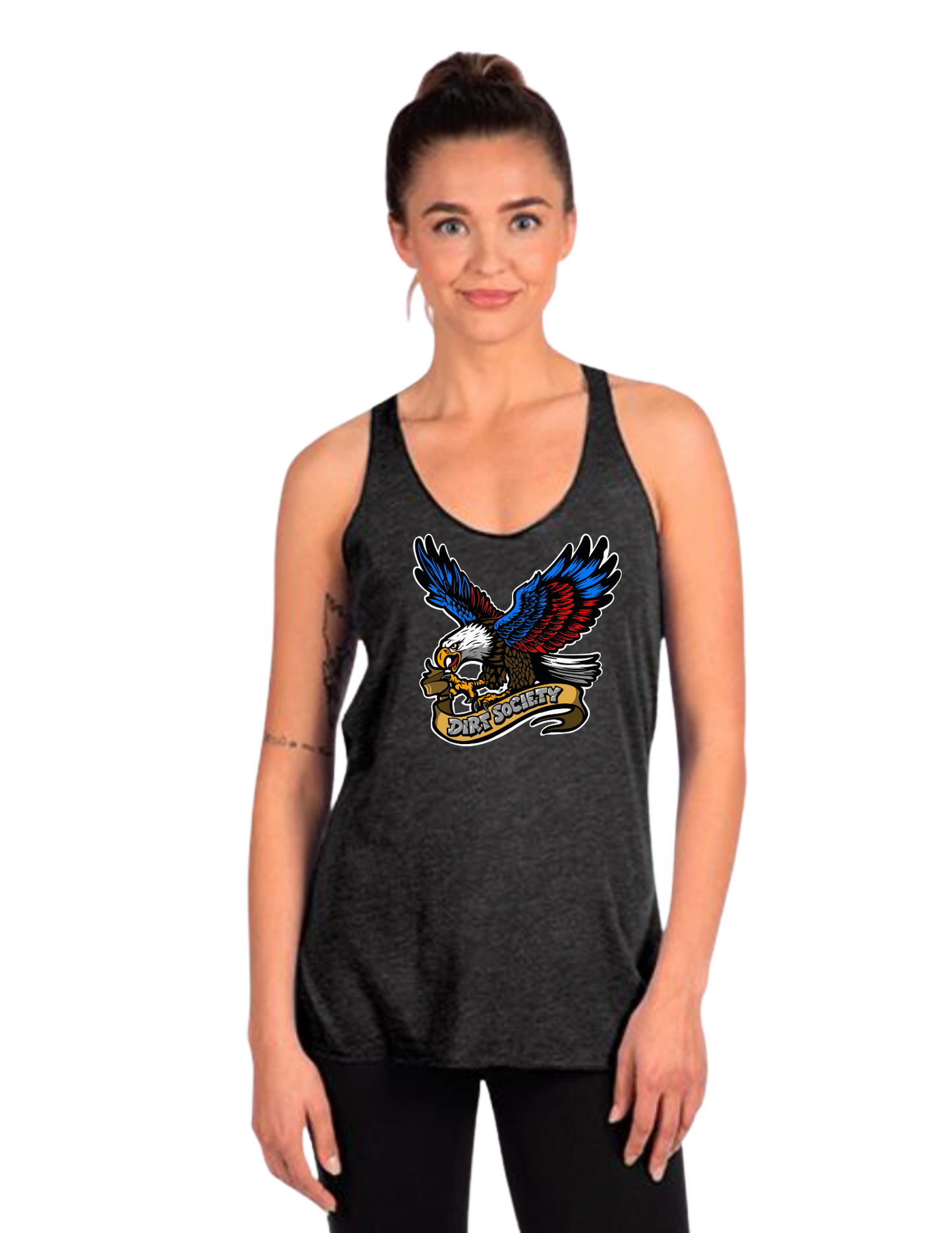 Ladies Triblend Racerback Tank- Eagle